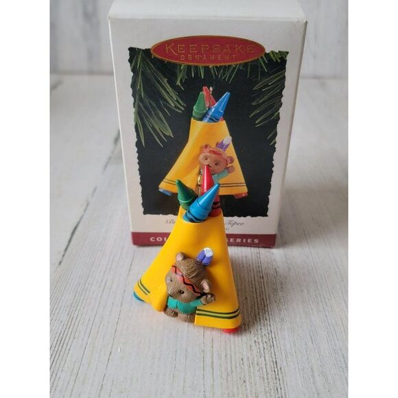 Hallmark bright 'n' sunny tepee crayola 1995 ornament Xmas decor - Picture 1 of 6